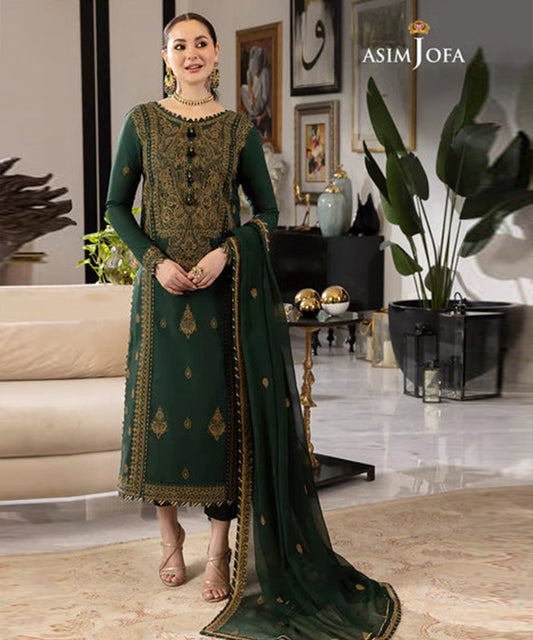 ASIM JOFA Lawn 3PC Embroidered With Chiffon Embroidered Dupatta-426