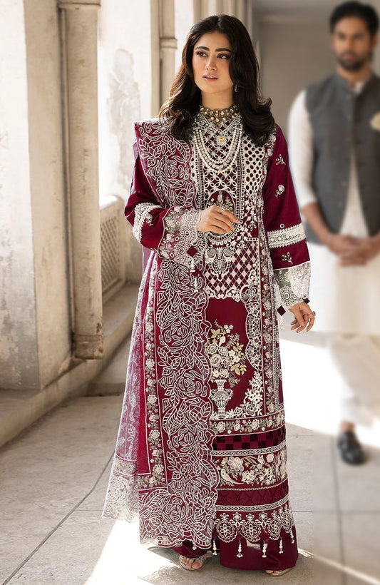 Embroidered Lawn 3PC Suit with Embroidered Dupatta  – IIC-4029