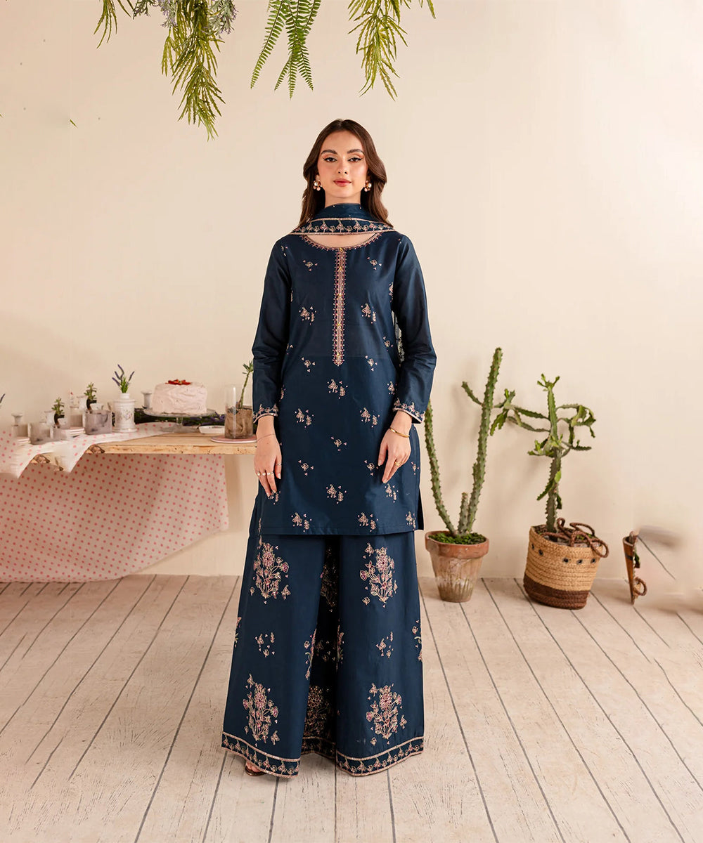 Batik Dhanak 3PC Embroidered With Dhanak Embroidered Dupatta-253