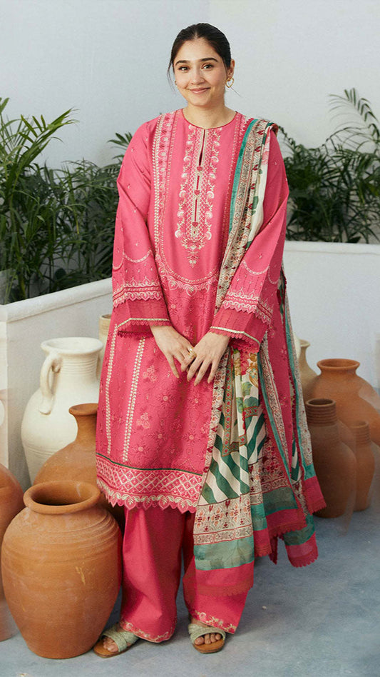ZARA SHAHJAHAN 3PC Lawn Embroidered Shirt With Printed Dupatta-515