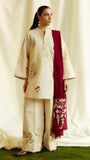 ZARA SHAHJAHAN 3PC Dhanak Embroidered Shirt With Embroidered Shawl-278