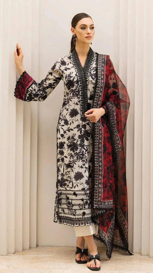ZAINAB CHOTTANI 3PC KARANDI PRINTED SHIRT WITH KARANDI PRINTED DUAPTTA-816