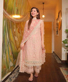 FAIZA SAQLAIN Lawn 3PC Embroidered With Organza Embroidered Dupatta-399