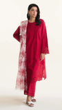 ZARA SHAHJAHAN 3PC Lawn Chikankari Embroidered Shirt With Printed Dupatta-487