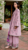 JAZMIN  3PC Dhanak Embroidered Shirt With Digital Printed Shawl-288
