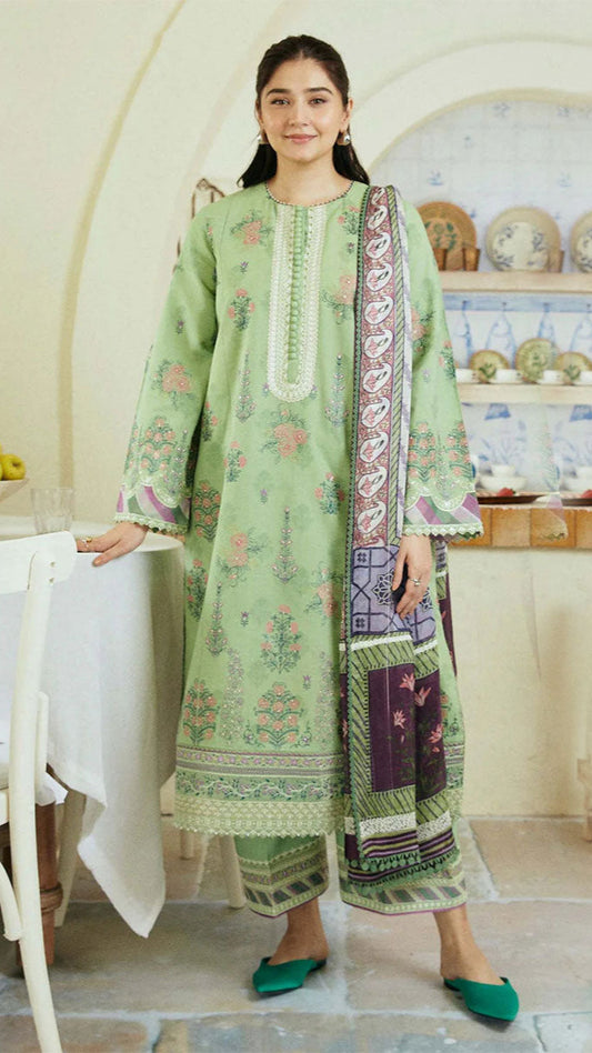 ZARA SHAHJAHAN 3PC Lawn Embroidered Shirt With Printed Dupatta-485