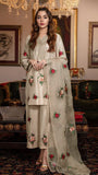 Silk 3PC Embroidered With Organza Embroidered Dupatta-1316