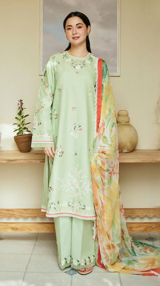 ZARA SHAHJAHAN 3PC Lawn Embroidered Shirt With Printed Dupatta-476