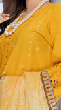 SAFWA FLORAL 3PC Dhanak Embroidered Shirt With Digital Printed Shawl-2004
