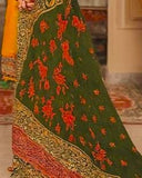 SOBIA NAZIR LUXURY DHANAK EMBROIDERED 3PC Suit with Wool Shawl-3001