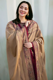 WINTER 3PC DHANAK EMBROIDERED SUIT WITH EMBROIDERED DHANAK DUPATTA-0449