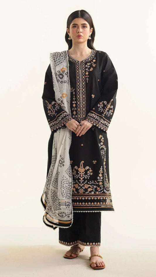 ZARA SHAHJAJAN 3PC Lawn Embroidered Shirt With Printed Dupatta-490
