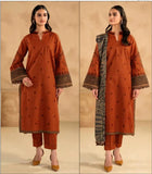 AISLING Dhanak 3PC Embroidered With Digital Printed Wool Shawl-