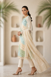 Chikankari Embroidered Lawn 3PC Suit with Embroidered Dupatta  IIC-4067