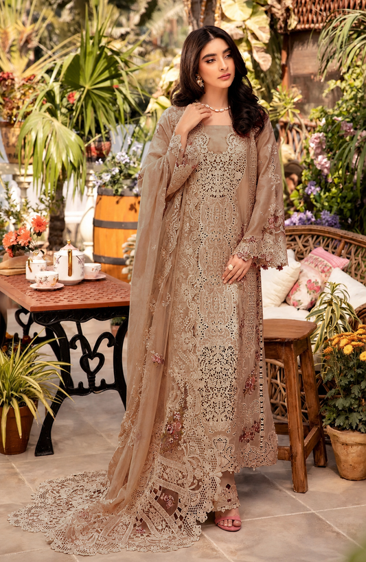 Embroidered Lawn 3PC Suit with Embroidered Dupatta  – IIC-4068