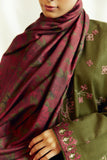 Dhanak 3PC Embroidered With Dhanak Embroidered Shawl-