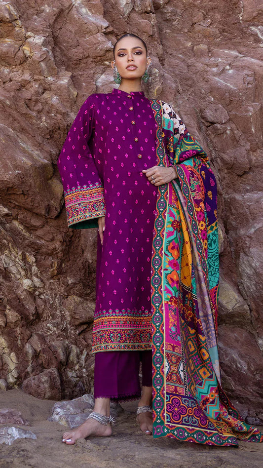 Zainab Chottani 3PC Dhanak Embroidered Shirt With Printed Dupatta-681