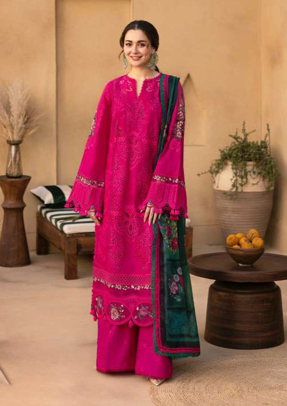 Saira Rizwan Embroidered Lawn 3PC Suit with Printed Dupatta – IIC-4050