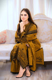 Dhanak-3PC Embroidered Shirt with Dhanak Embroidered Dupatta -3398