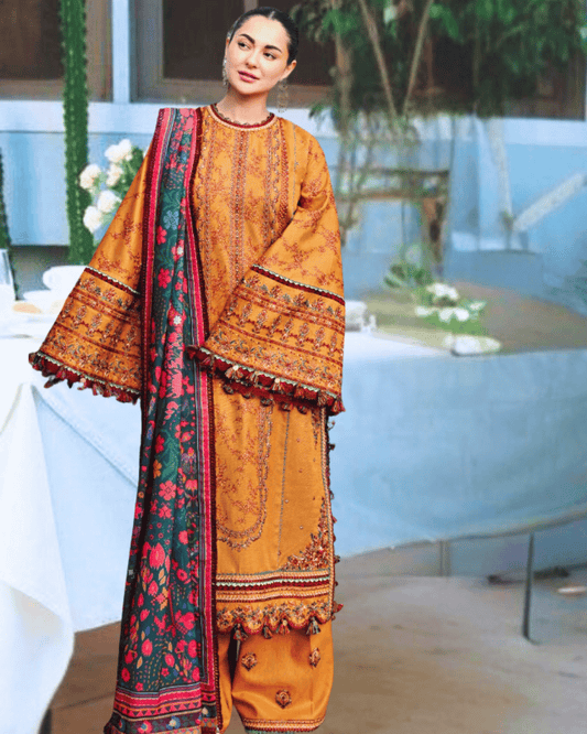 HUSSAIN REHAR DHANAK EMBROIDERED 3PC WINTER COLLECTION –2050
