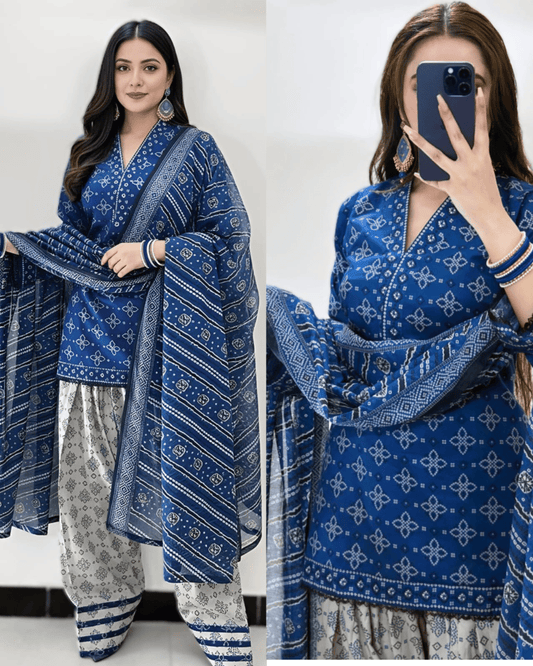 KHADDAR 3PC DIGITAL PRINTED SUIT WITH PRINTED DUPATTA – 932