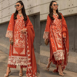 RANG RASIYA LAWN 3PC EMBROIDERED WITH LAWN EMBROIDERED DUPATTA-528
