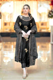AFROZEH UNSTITCH WINTER VELVET 3PC EMBROIDERED SUIT WITH SILK TROUSER & ORGANZA DUPATTA – 4498