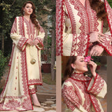 ASIM JOFA DHANAK HEAVY EMBROIDERED 3PC  WITH EMBROIDERED DHANAK SHAWL-2096