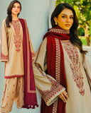 BAROQUE WINTER DHANAK EMBROIDERED 3PC SUIT WITH EMBROIDERED DUPATTA-2016