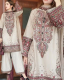 Winter 3PC Dhanak Chickenkari Embroidered Suit with Embroidered Shawl–1158