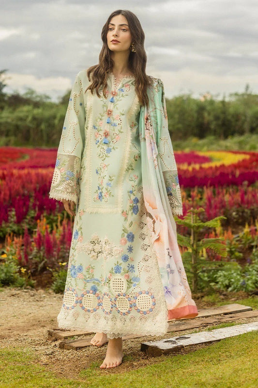 Mushq Lawn Embroidered 3PC Suit With Chiffon Dupatta – IIC-4019