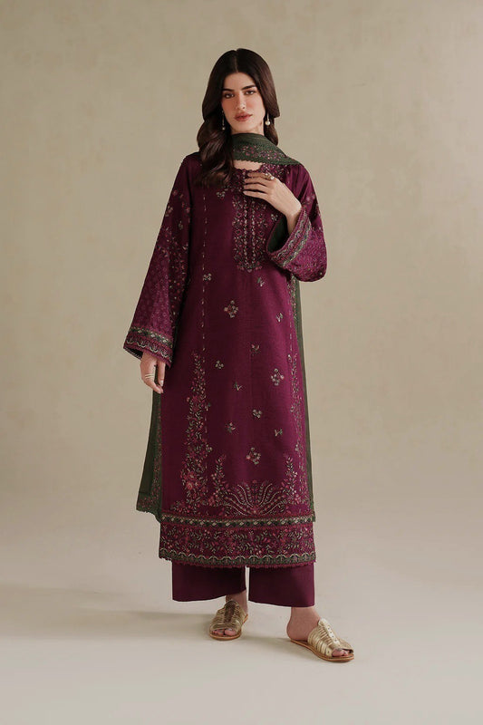 Iznik Lawn Embroidered 3PC Suit with Embroidered Dupatta – IIC-4028