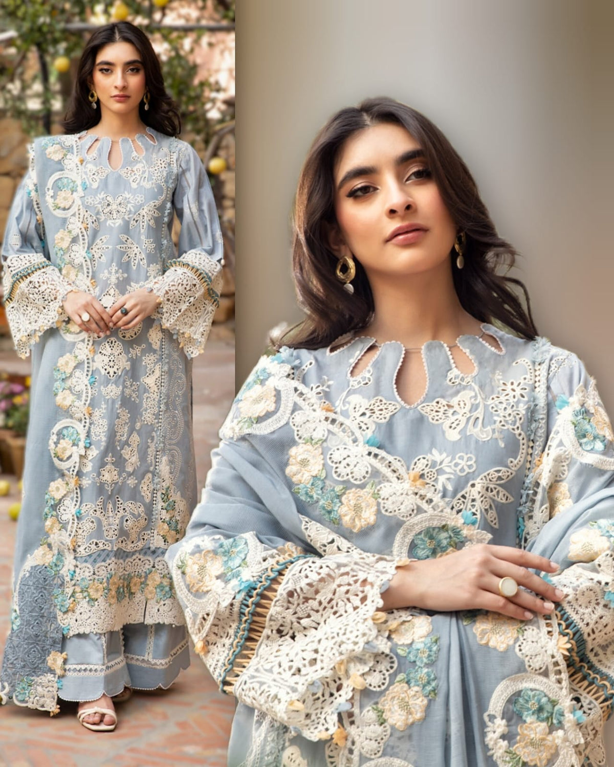 ELAF Lawn Embroidered 3PC Suit with Embroidered dupatta – IIC-4025
