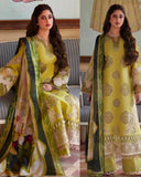 Elaf Premium Lawn Embroidered 3PC Suit with Lawn Printed Dupatta-4023