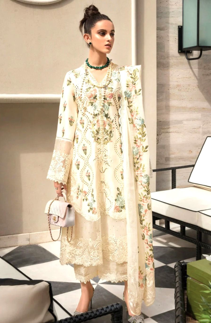 Crimson Embroidered Lawn 3PC Suit with Embroidered Dupatta – IIC-4033