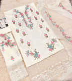 Crimson Embroidered Lawn 3PC Suit with Embroidered Dupatta – IIC-4033