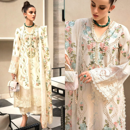 Crimson Embroidered Lawn 3PC Suit with Embroidered Dupatta – IIC-4033