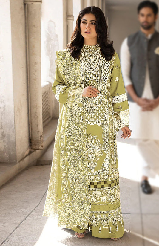 Embroidered Lawn 3PC Suit with Embroidered Dupatta  – IIC-4029