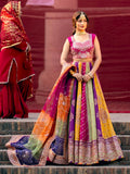 BIN ILYAS RAW SILK EMBROIDERED LEHENGA MAXI WITH ORGANZA DUPATTA – 4538