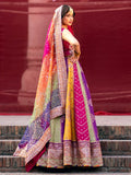 BIN ILYAS RAW SILK EMBROIDERED LEHENGA MAXI WITH ORGANZA DUPATTA – 4538
