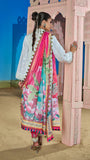 Warda Saleem Dhanak 3PC Chikankari Embroidered With Digital Printed Wool Shawl-104