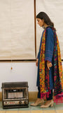 ZARA SHAHJAHAN 3PC Dhanak Embroidered Shirt With Digital Printed Shawl-217