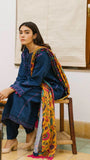 ZARA SHAHJAHAN 3PC Dhanak Embroidered Shirt With Digital Printed Shawl-217