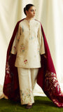 ZARA SHAHJAHAN 3PC Dhanak Embroidered Shirt With Embroidered Shawl-278