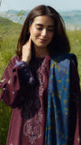 ZARA SHAHJAHAN 3PC Dhanak Embroidered Shirt With Digital Printed Shawl-274