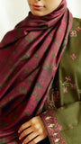 ZARA SHAHJAHAN 3PC Dhanak Embroidered Shirt With Digital Printed Shawl-273