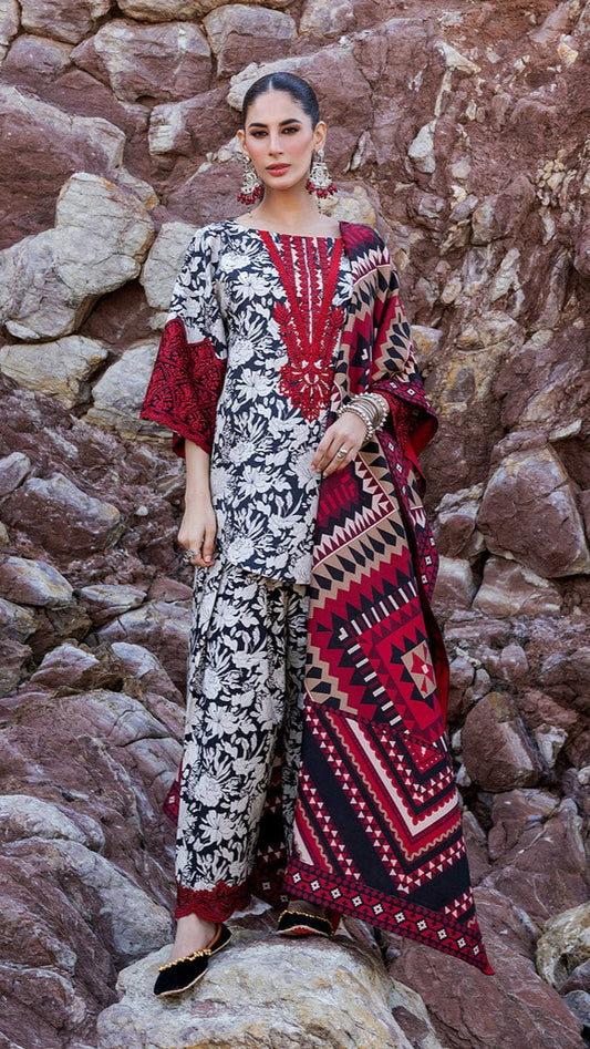 ZAINAB CHOTTANI 3PC KARANDI PRINTED SHIRT WITH KARANDI PRINTED DUAPTTA-815
