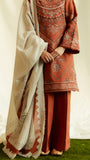 ZARA SHAHJAHAN 3PC Dhanak Embroidered Shirt With Digital Printed Shawl-280