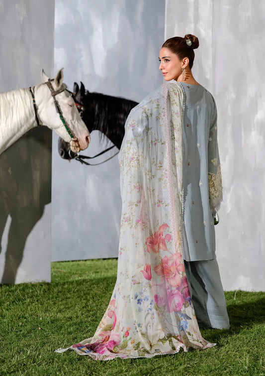 Elaf Premium Embroidered Lawn 3PC Suit with Printed Dupatta – IIC-4008