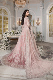 Maria B. - 3 Piece Net Embroidered Dress with Net Embroidered Dupatta